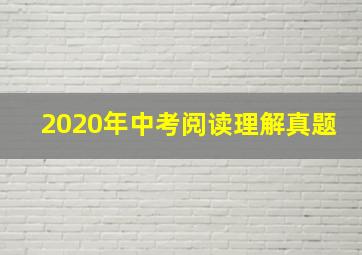 2020年中考阅读理解真题