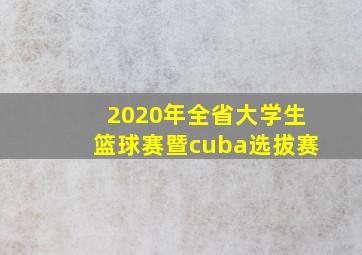 2020年全省大学生篮球赛暨cuba选拔赛