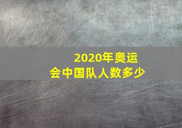 2020年奥运会中国队人数多少