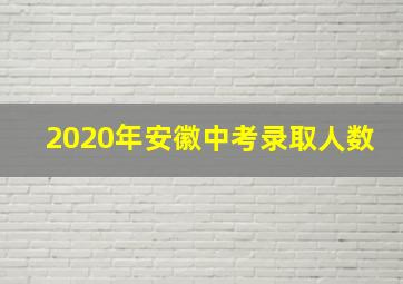 2020年安徽中考录取人数