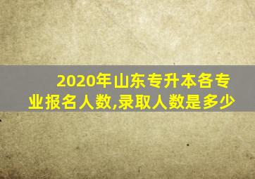 2020年山东专升本各专业报名人数,录取人数是多少