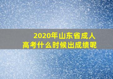 2020年山东省成人高考什么时候出成绩呢