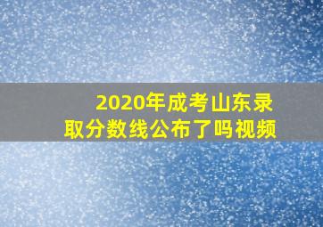 2020年成考山东录取分数线公布了吗视频