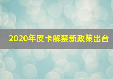 2020年皮卡解禁新政策出台