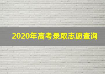 2020年高考录取志愿查询