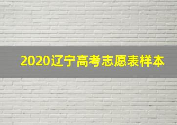 2020辽宁高考志愿表样本