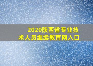 2020陕西省专业技术人员继续教育网入口