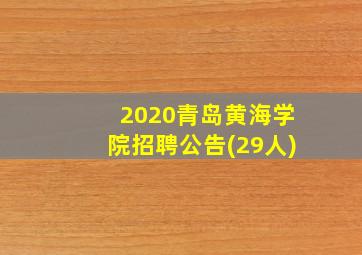 2020青岛黄海学院招聘公告(29人)