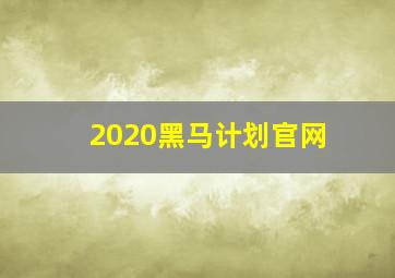 2020黑马计划官网