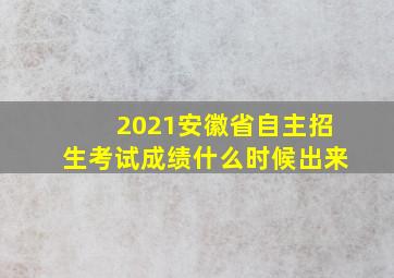 2021安徽省自主招生考试成绩什么时候出来