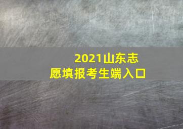 2021山东志愿填报考生端入口