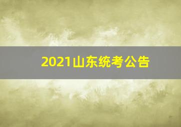 2021山东统考公告