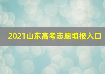 2021山东高考志愿填报入口