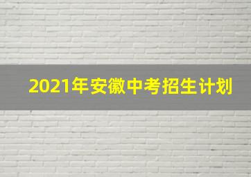 2021年安徽中考招生计划