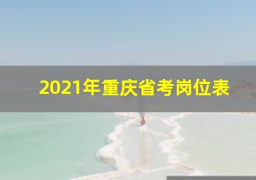 2021年重庆省考岗位表