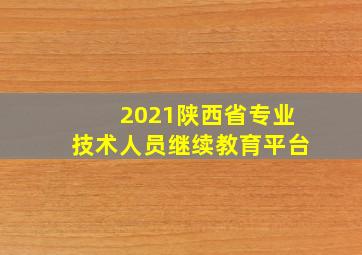 2021陕西省专业技术人员继续教育平台