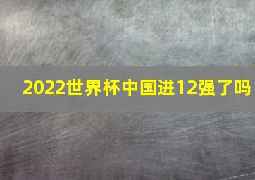 2022世界杯中国进12强了吗