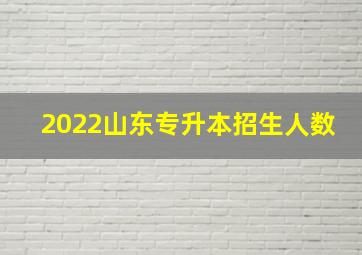 2022山东专升本招生人数