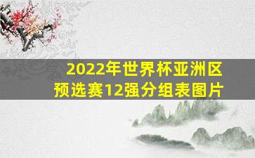 2022年世界杯亚洲区预选赛12强分组表图片