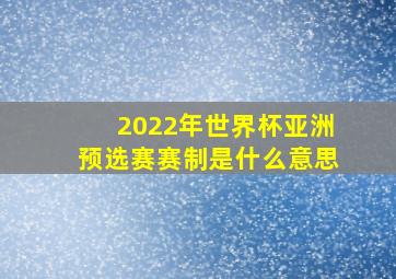 2022年世界杯亚洲预选赛赛制是什么意思