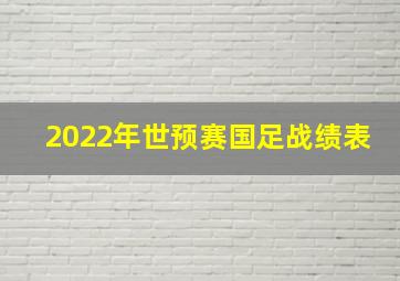 2022年世预赛国足战绩表