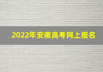 2022年安徽高考网上报名