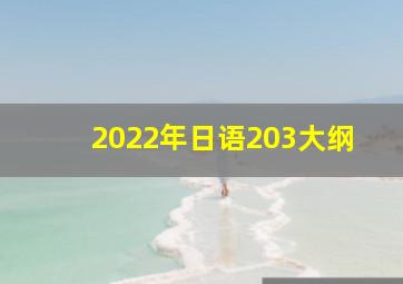 2022年日语203大纲