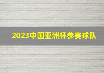 2023中国亚洲杯参赛球队