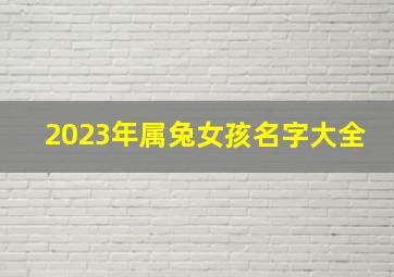 2023年属兔女孩名字大全