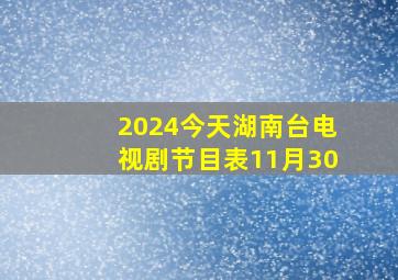 2024今天湖南台电视剧节目表11月30