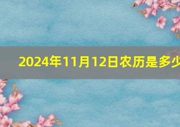 2024年11月12日农历是多少