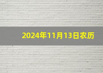 2024年11月13日农历