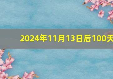 2024年11月13日后100天