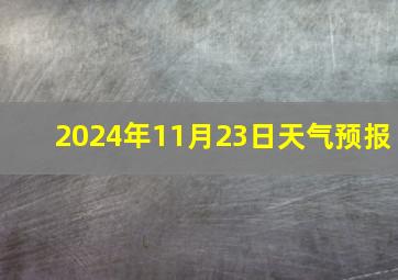 2024年11月23日天气预报