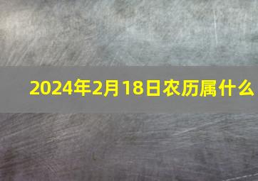 2024年2月18日农历属什么