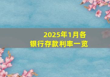 2025年1月各银行存款利率一览