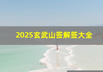 2025玄武山签解签大全