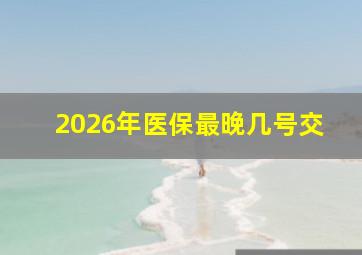 2026年医保最晚几号交