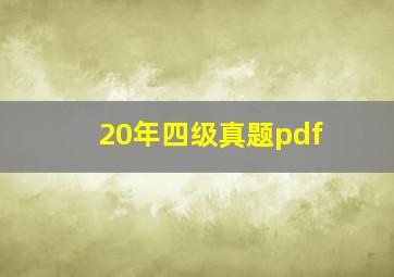 20年四级真题pdf