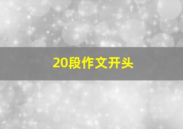 20段作文开头