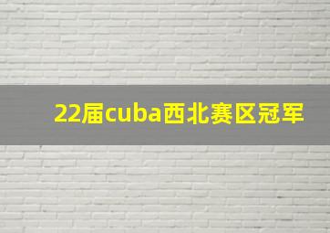 22届cuba西北赛区冠军