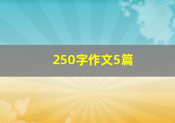 250字作文5篇