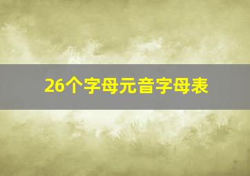 26个字母元音字母表