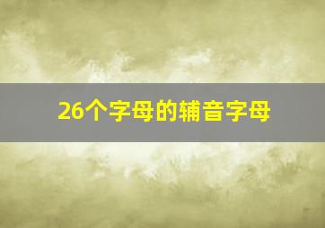 26个字母的辅音字母