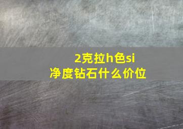 2克拉h色si净度钻石什么价位