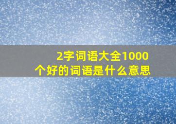 2字词语大全1000个好的词语是什么意思