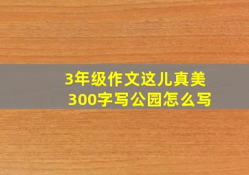 3年级作文这儿真美300字写公园怎么写