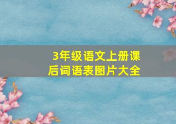 3年级语文上册课后词语表图片大全