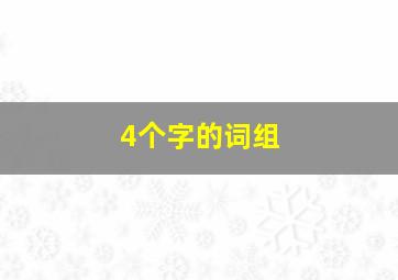 4个字的词组