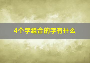 4个字组合的字有什么